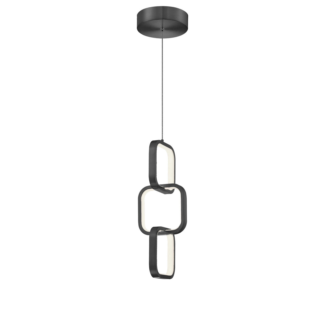 Dainolite 20W Pendant, Matte Black w/ White Silicone Diffuser PTY-1522LEDP-MB