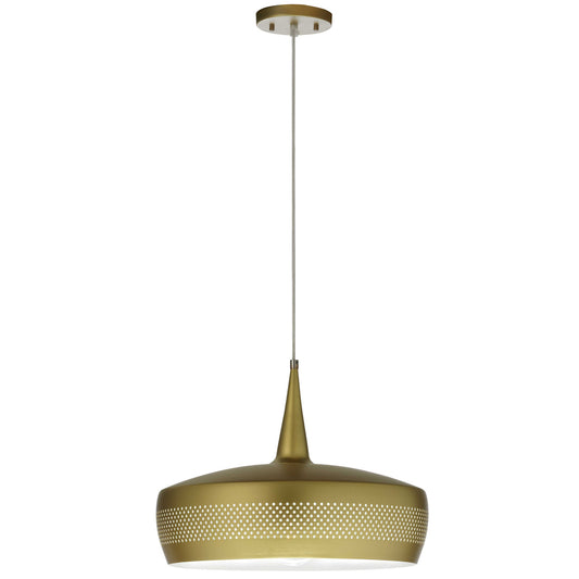 Dainolite 1 Light Incandescent Pendant, Painted Aged Brass PXE-161P-AGB