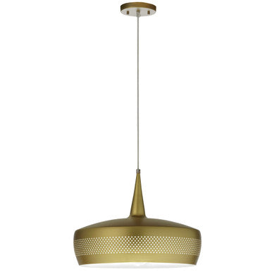 Dainolite 1 Light Incandescent Pendant, Painted Aged Brass PXE-161P-AGB