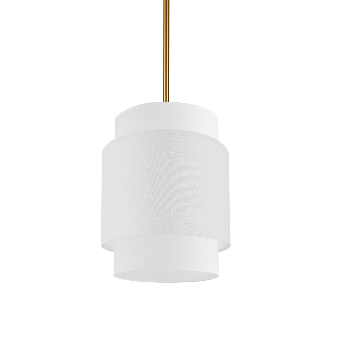 Dainolite 1 Light Incandescent Pendant, Aged Brass with White Shade PYA-141P-AGB-WH