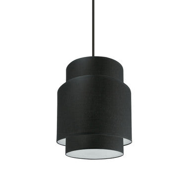 Dainolite 1 Light Incandescent Pendant, Matte Black with Black Shade PYA-141P-MB-BK