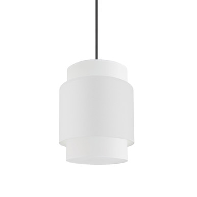 Dainolite 1 Light Incandescent Pendant, Polished Chrome with White Shade PYA-141P-PC-WH