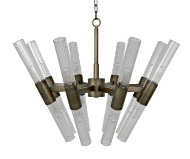 Noir Moira Chandelier in Antique Brass PZ001AB