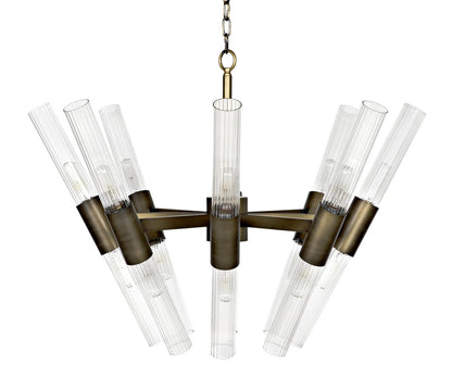 Noir Moira Chandelier in Antique Brass PZ001AB