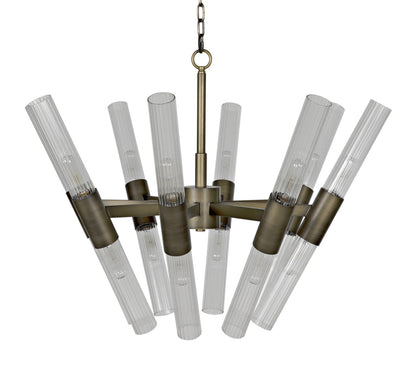 Noir Moira Chandelier in Antique Brass PZ001AB