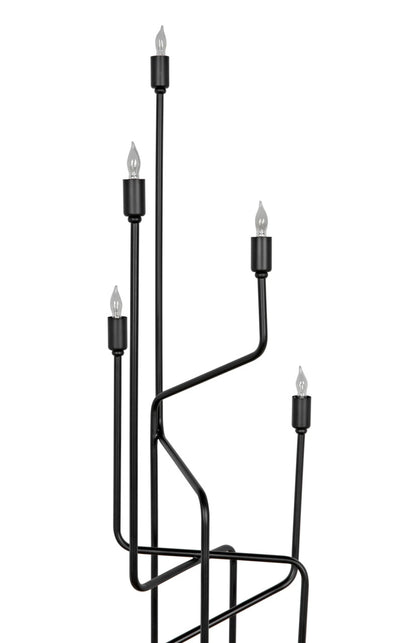 Noir Moriarty Floor Lamp in Matte Black PZ005MTB