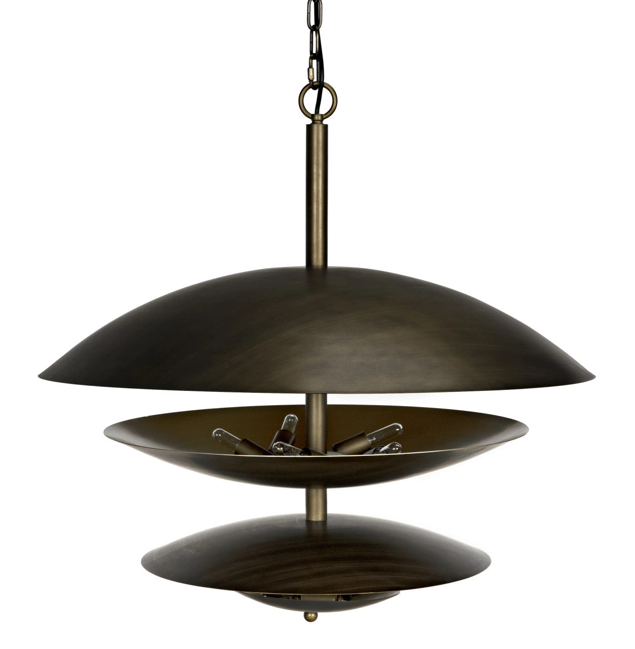 Noir Nora Chandelier in Aged Brass PZ010AB