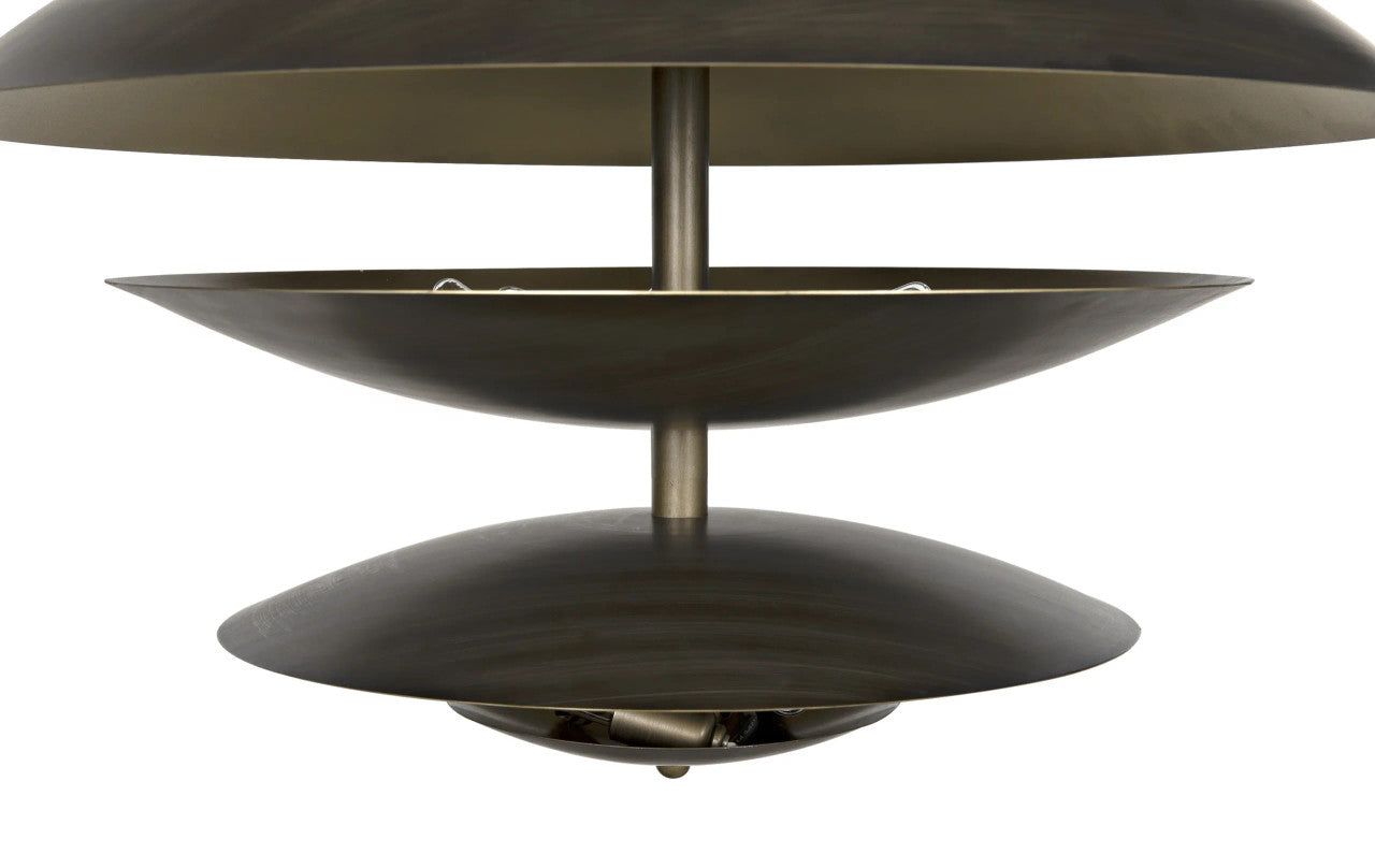 Noir Nora Chandelier in Aged Brass PZ010AB