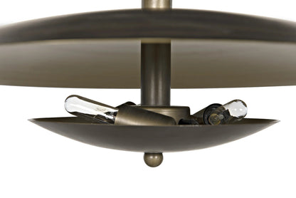 Noir Nora Chandelier in Aged Brass PZ010AB