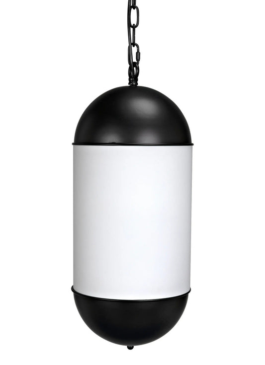 Noir Big Boy Pendant in Matte Black and Frosted Glass PZ020MTB