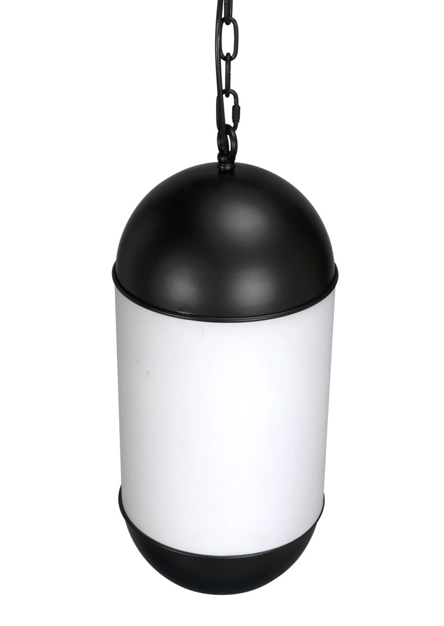 Noir Big Boy Pendant in Matte Black and Frosted Glass PZ020MTB