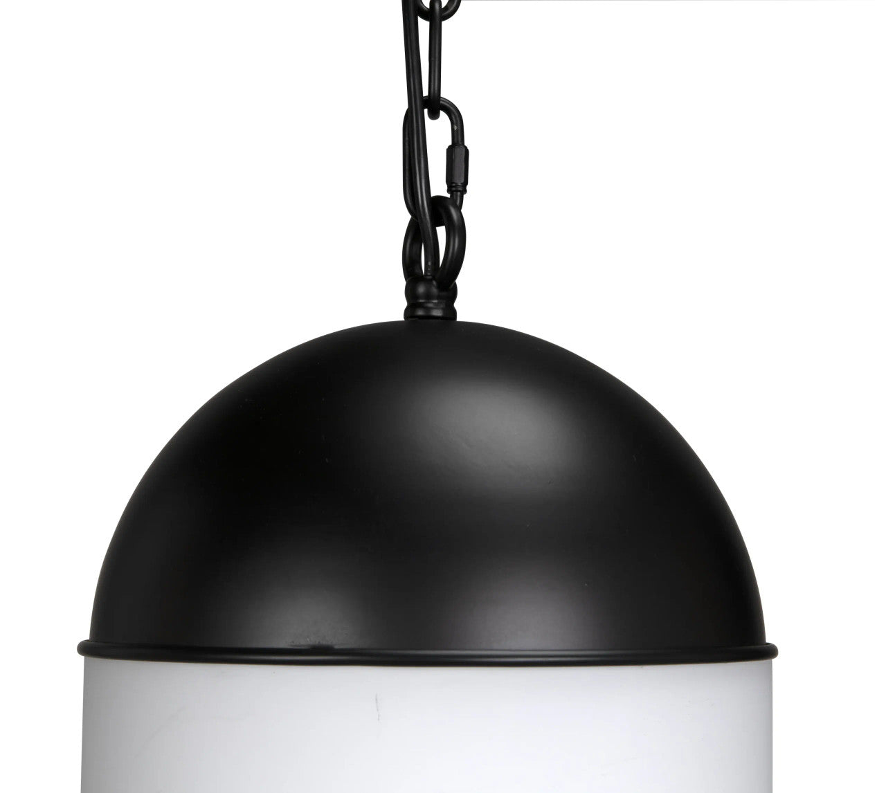 Noir Big Boy Pendant in Matte Black and Frosted Glass PZ020MTB