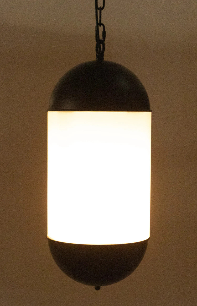 Noir Big Boy Pendant in Matte Black and Frosted Glass PZ020MTB