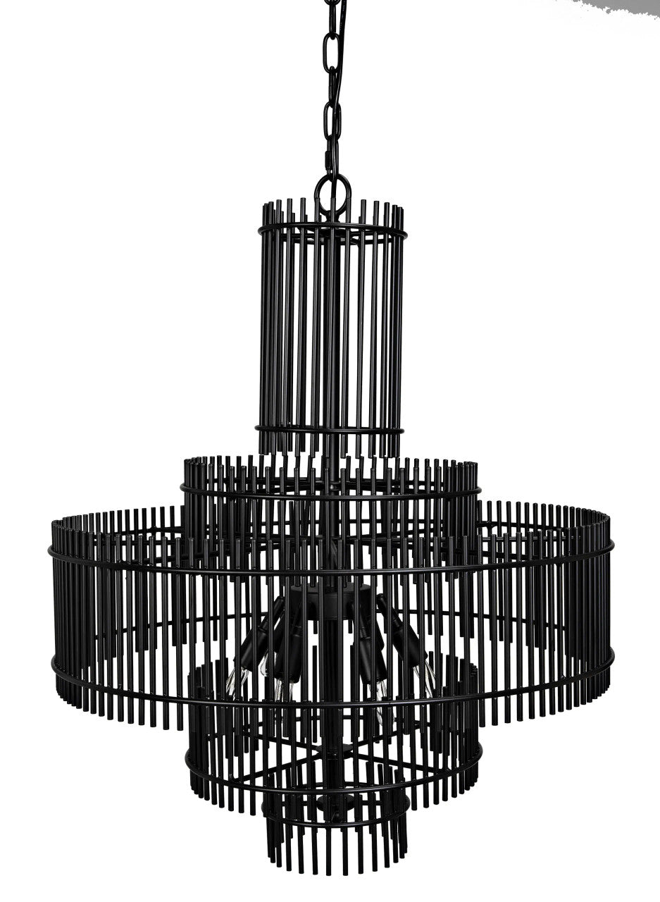 Noir Ghost Chandelier in Matte Black PZ022MTB