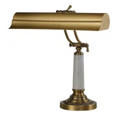 Lite Master Catalina Piano or Desk Lamp in Antique Solid Brass with Marble T5963ABW