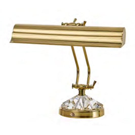 Lite Master Marietta Piano or Desk Lamp in Polished Solid Brass with Crystal T5940PBC