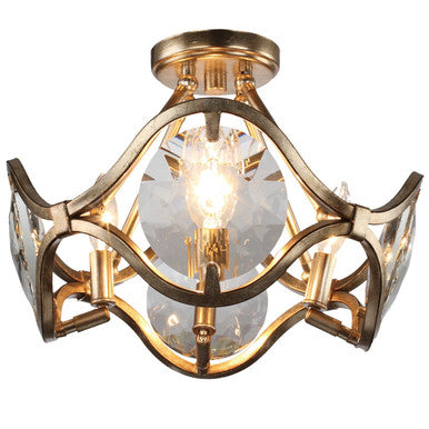 Crystorama Quincy 4 Light Distressed Twilight Ceiling Mount QUI-7624-DT