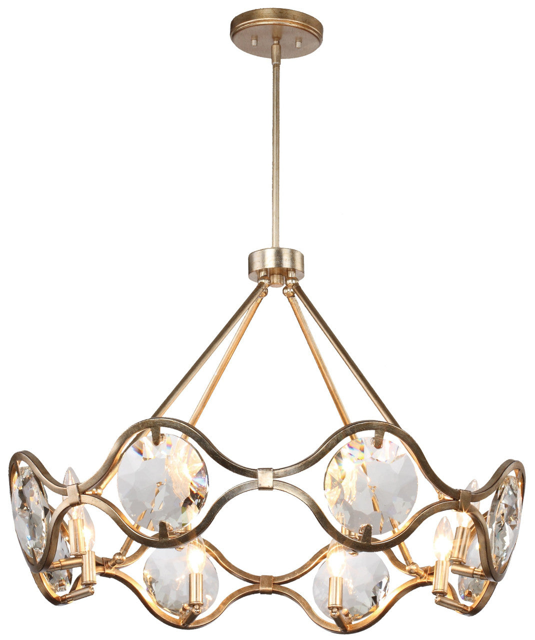 Crystorama Quincy 8 Light Distressed Twilight Chandelier QUI-7628-DT