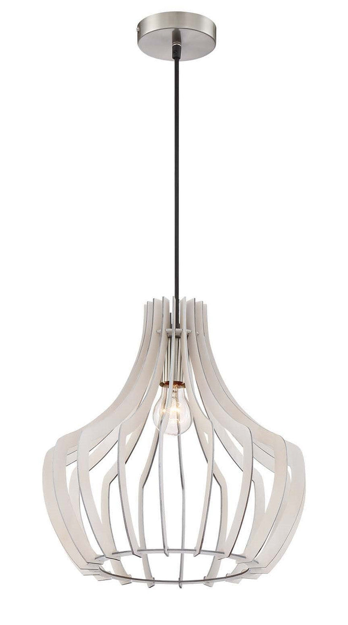 Arnsberg Wood Wood Pendant Light in White R30253827