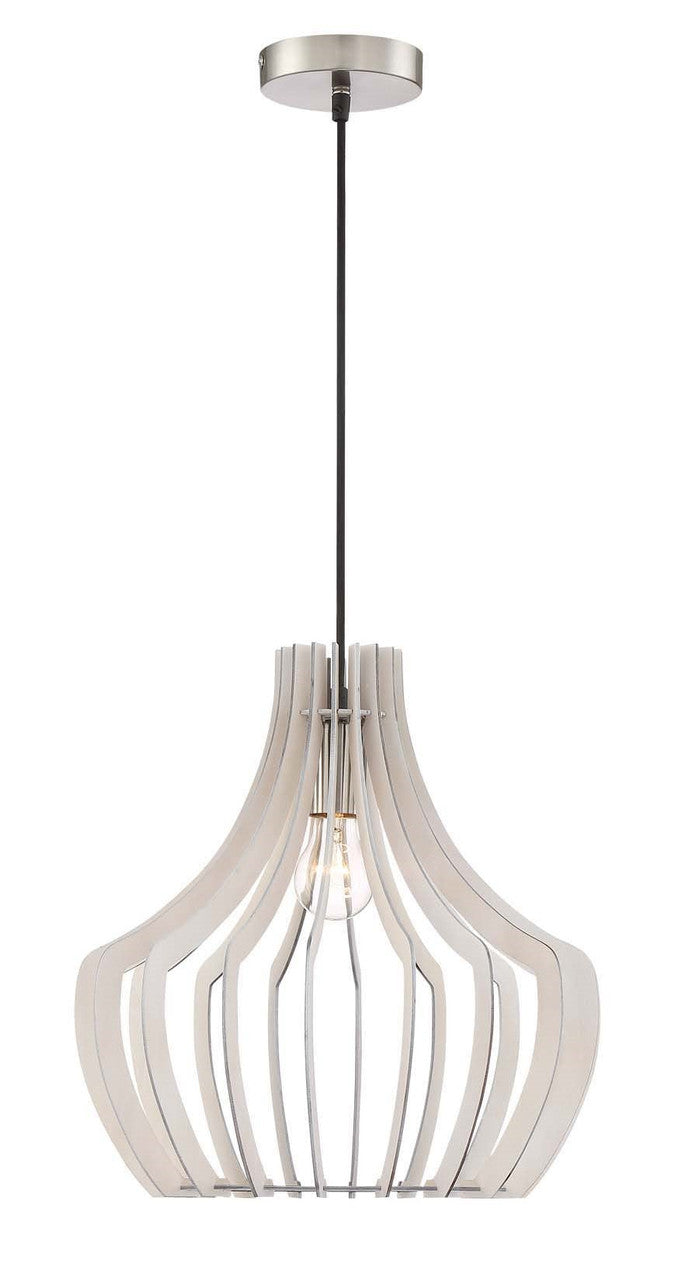 Arnsberg Wood Wood Pendant Light in White R30253827