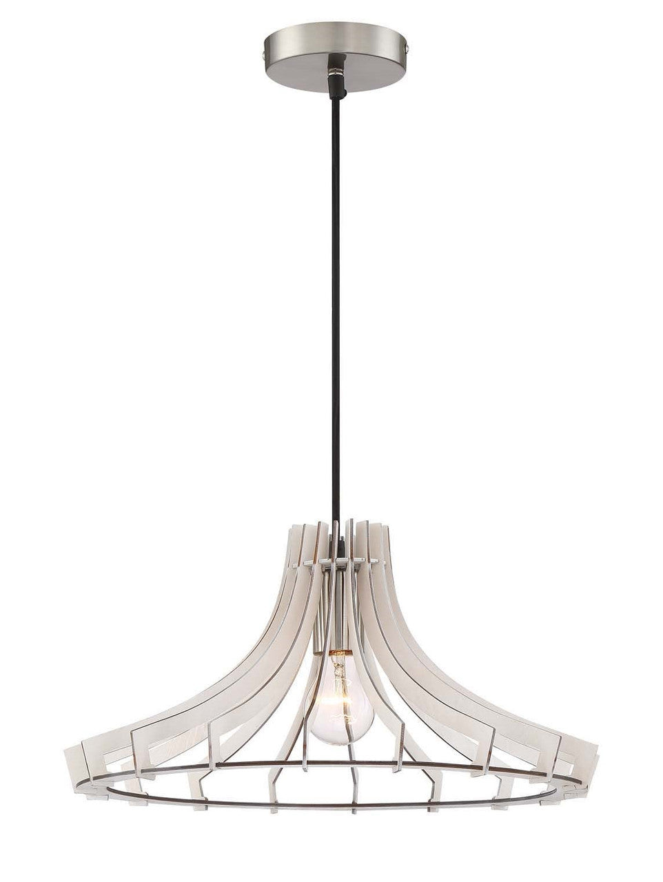 Arnsberg Wood Wood Pendant Light in White R30254727