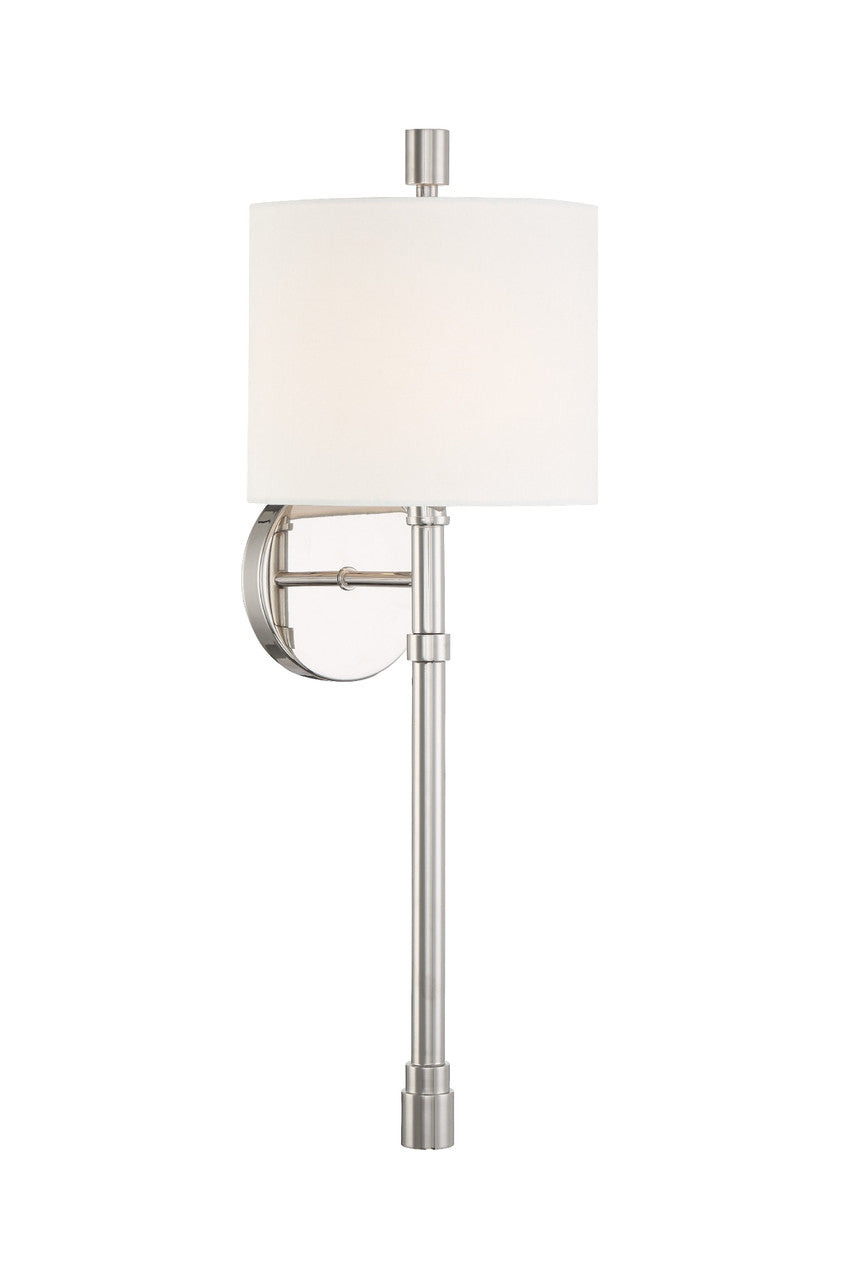 Crystorama Rachel 1 Light Polished Nickel Wall Mount RAC-A3501-PN