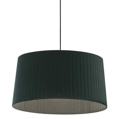 Dainolite 1 Light Incandescent Pendant, Matte Black with a Black Ribbon Shade RAM-241P-MB-BK