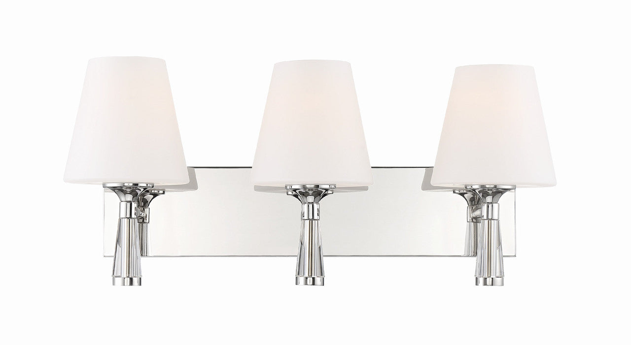 Crystorama Ramsey 3 Light Polished Nickel Bathroom Vanity RAM-A3403-PN