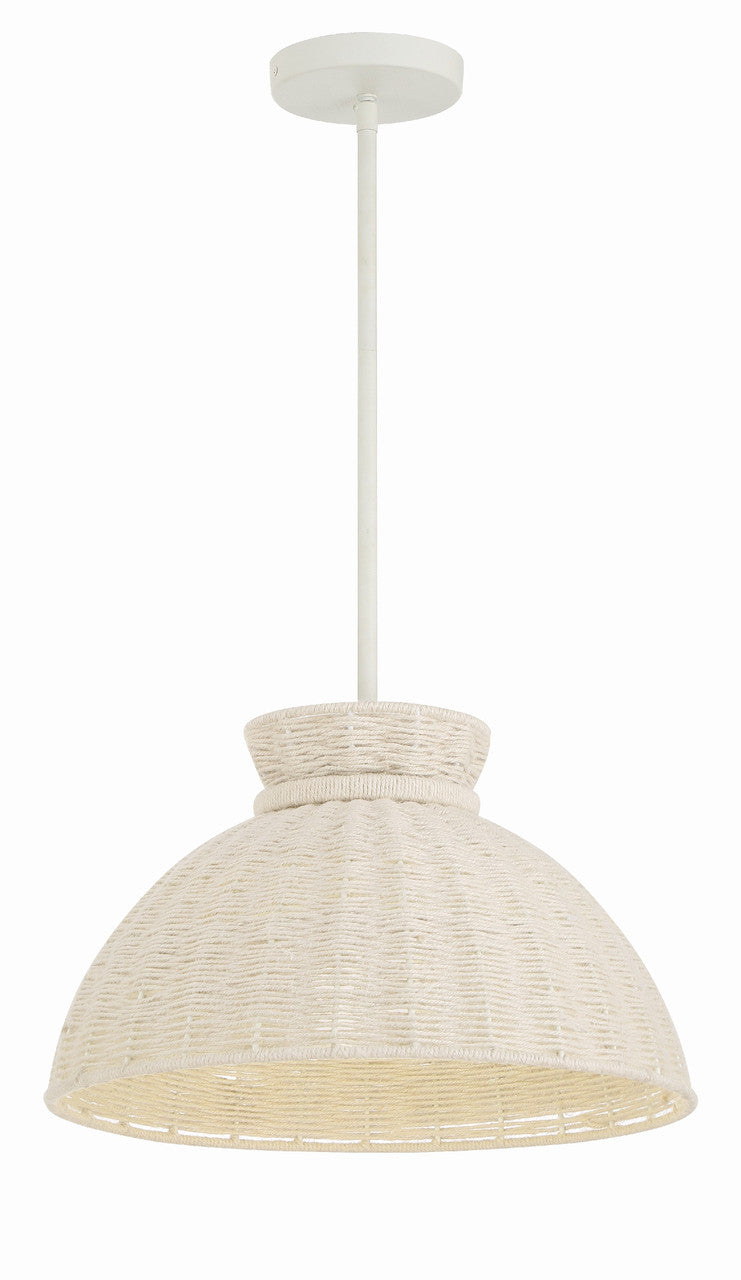 Crystorama Reese 1 Light Matte White Pendant RES-10520-MT