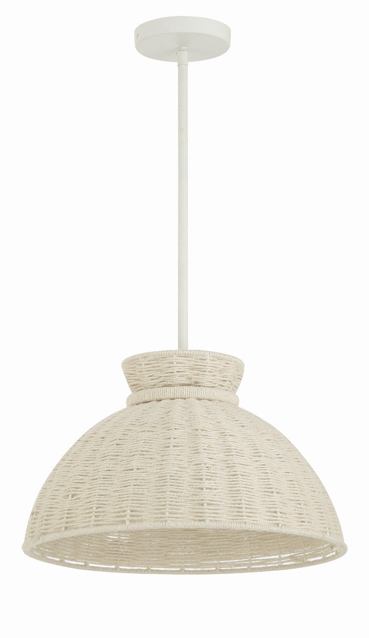 Crystorama Reese 1 Light Matte White Pendant RES-10520-MT