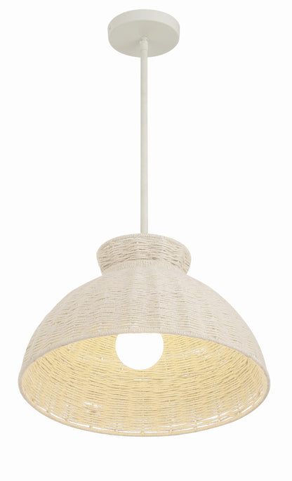 Crystorama Reese 1 Light Matte White Pendant RES-10520-MT