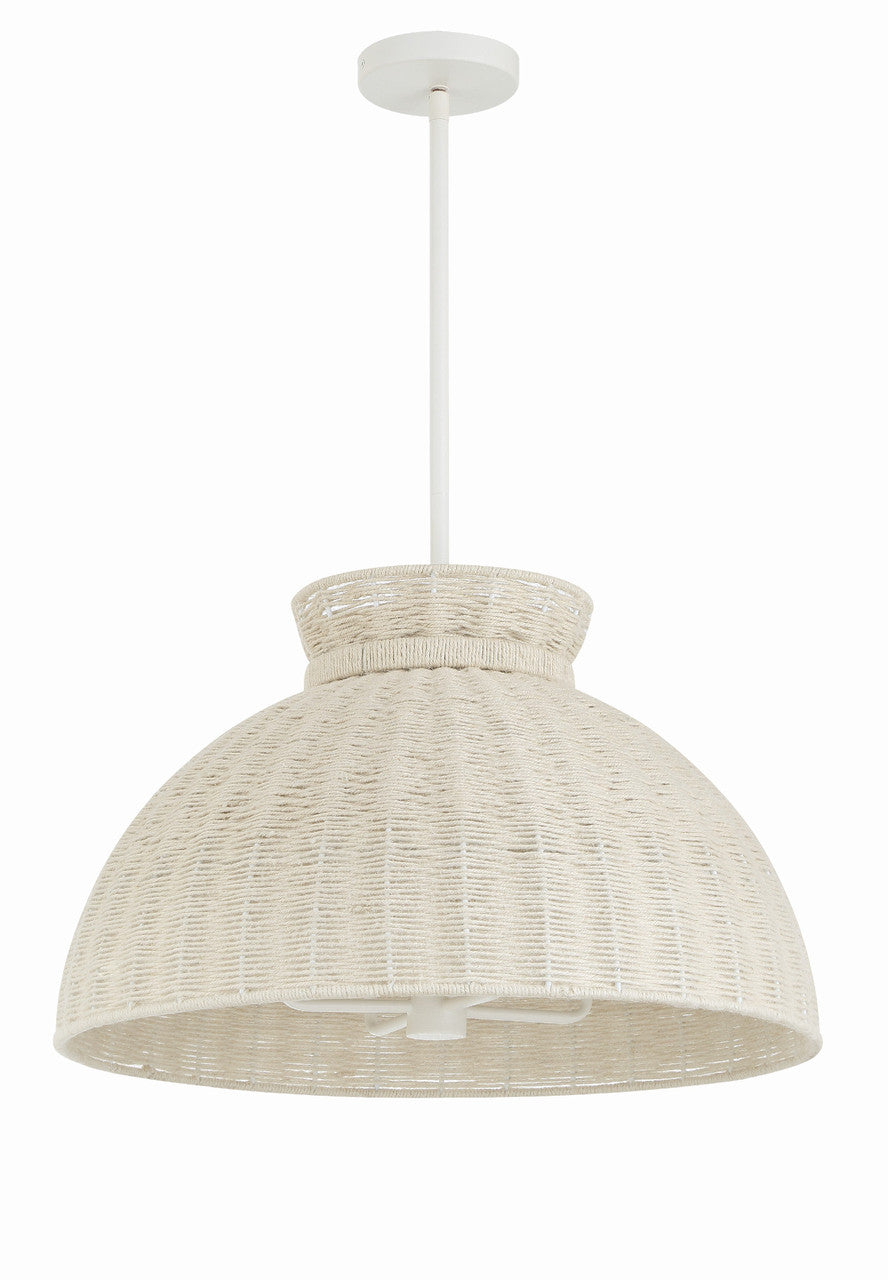 Crystorama Reese 4 Light Matte White Pendant RES-10524-MT