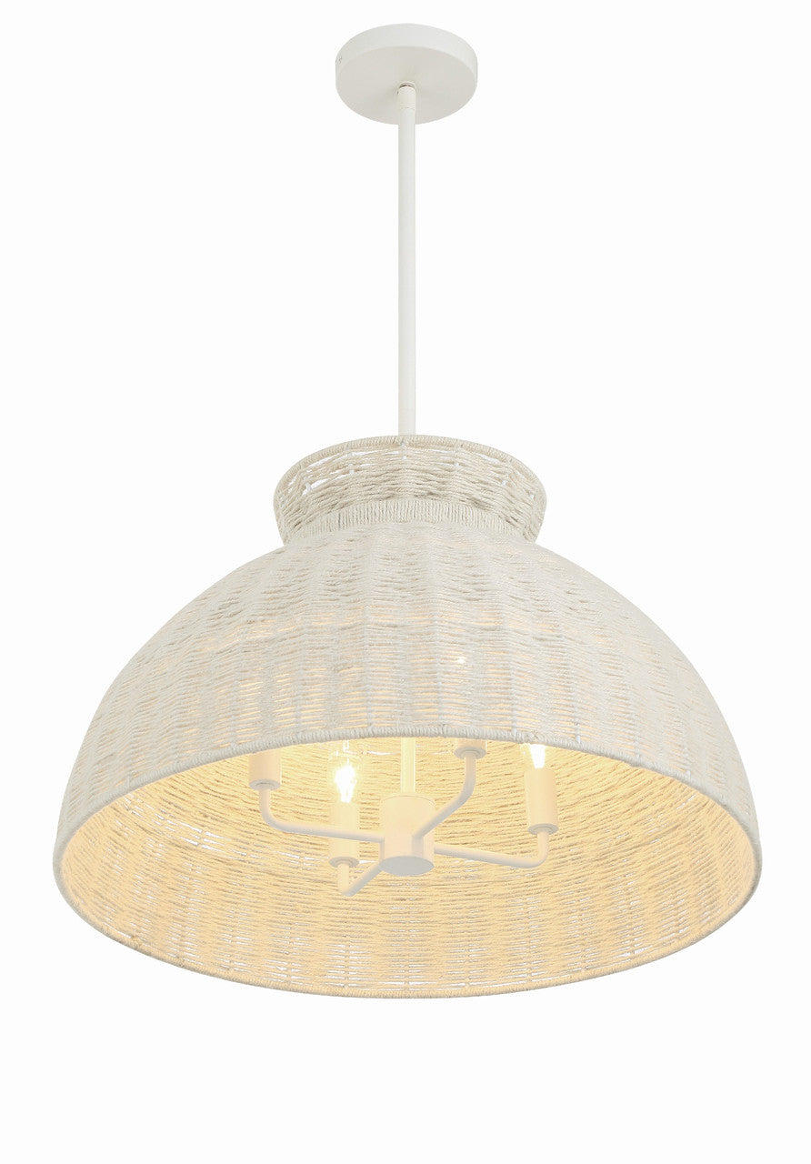 Crystorama Reese 4 Light Matte White Pendant RES-10524-MT