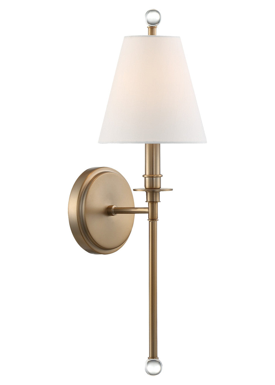 Crystorama Riverdale 1 Light Aged Brass Wall Mount RIV-382-AG