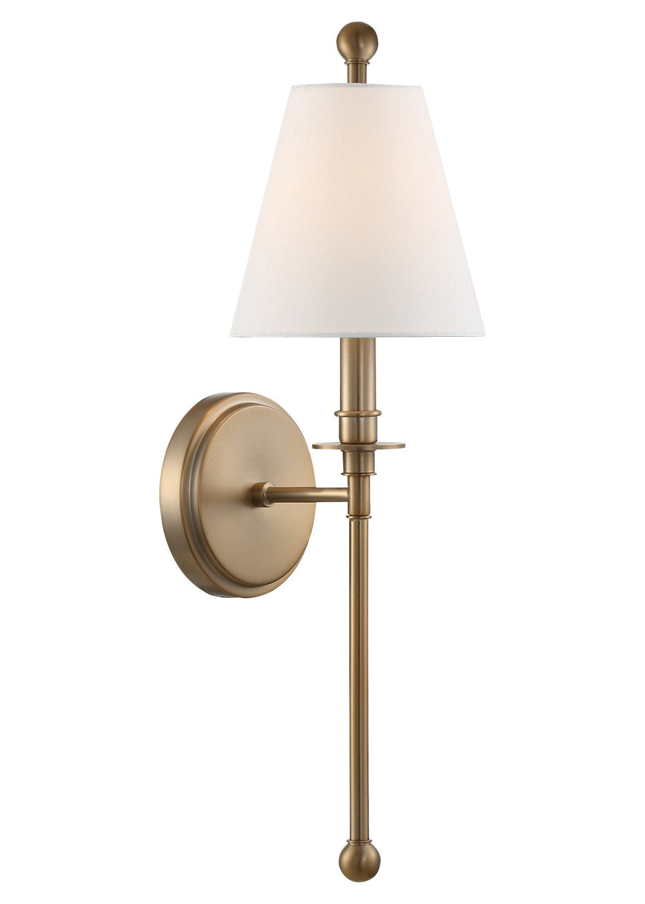 Crystorama Riverdale 1 Light Aged Brass Wall Mount RIV-382-AG