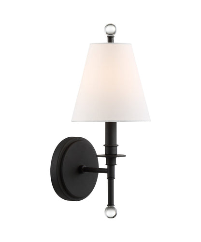 Crystorama Riverdale 1 Light Black Forged Wall Mount RIV-382-BF