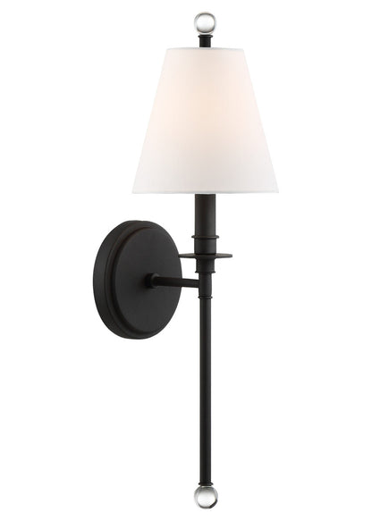 Crystorama Riverdale 1 Light Black Forged Wall Mount RIV-382-BF