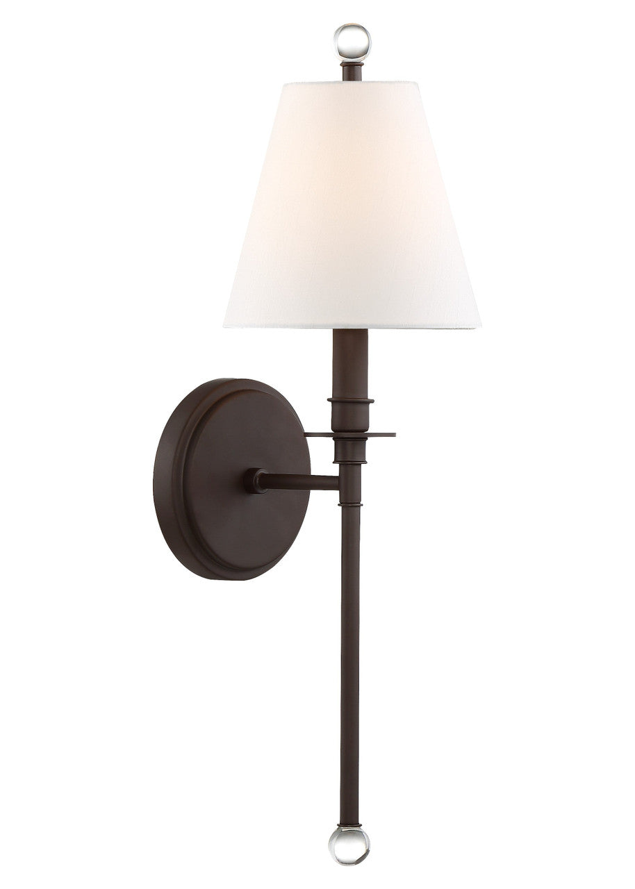 Crystorama Riverdale 1 Light Dark Bronze Wall Mount RIV-382-DB