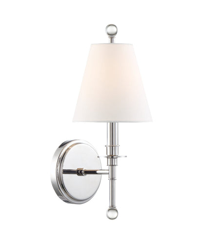 Crystorama Riverdale 1 Light Polished Nickel Wall Mount RIV-382-PN