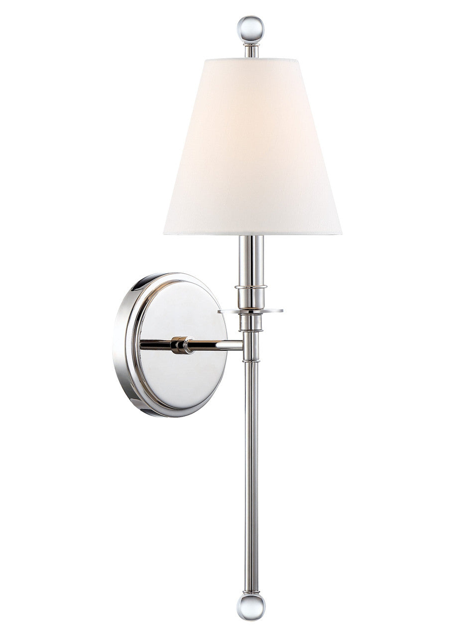 Crystorama Riverdale 1 Light Polished Nickel Wall Mount RIV-382-PN