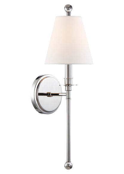 Crystorama Riverdale 1 Light Polished Nickel Wall Mount RIV-382-PN