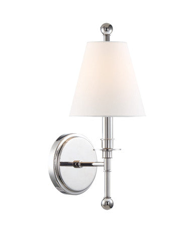 Crystorama Riverdale 1 Light Polished Nickel Wall Mount RIV-382-PN