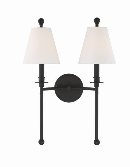 Crystorama Riverdale 2 Light Black Forged Wall Mount RIV-383-BF