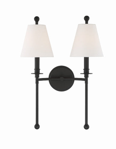 Crystorama Riverdale 2 Light Black Forged Wall Mount RIV-383-BF