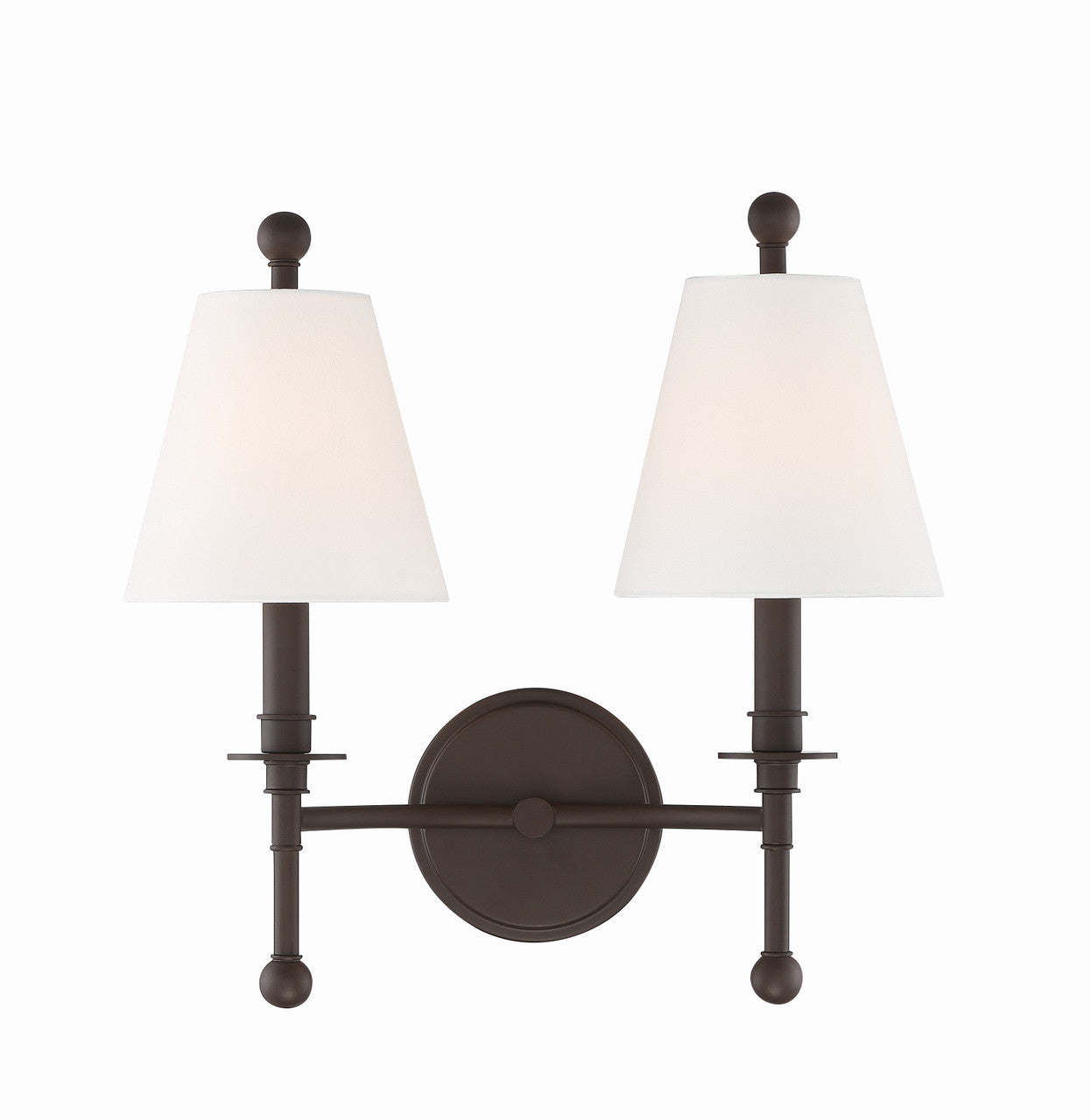 Crystorama Riverdale 2 Light Dark Bronze Wall Mount RIV-383-DB