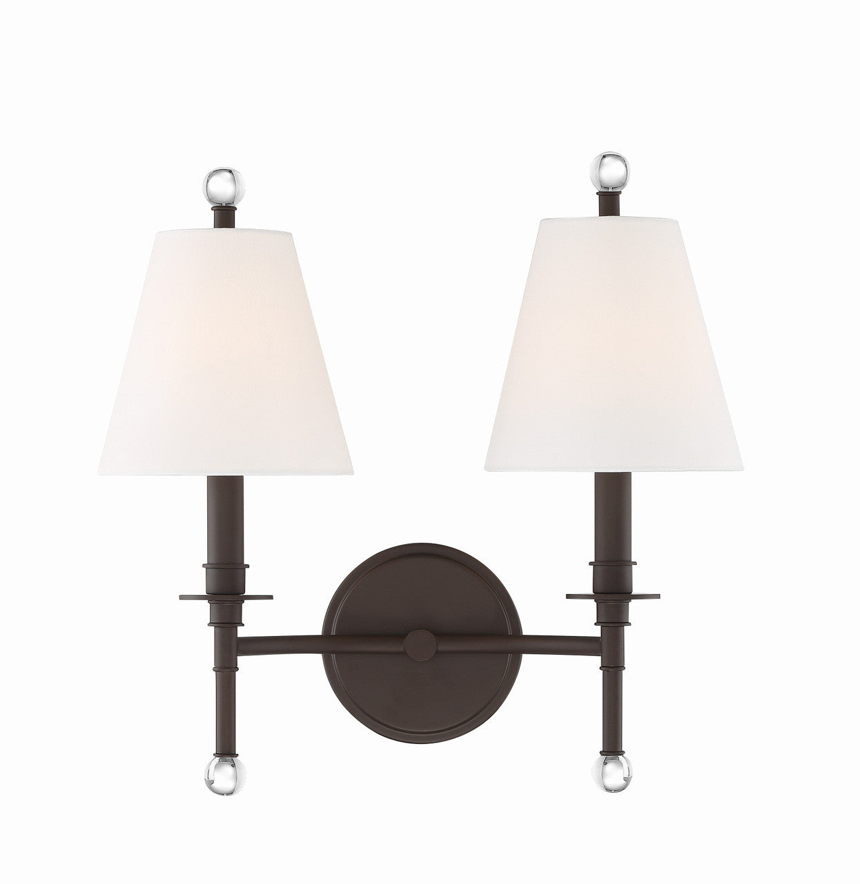 Crystorama Riverdale 2 Light Dark Bronze Wall Mount RIV-383-DB