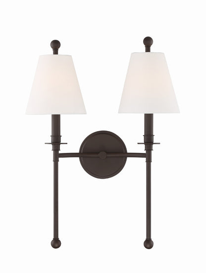 Crystorama Riverdale 2 Light Dark Bronze Wall Mount RIV-383-DB