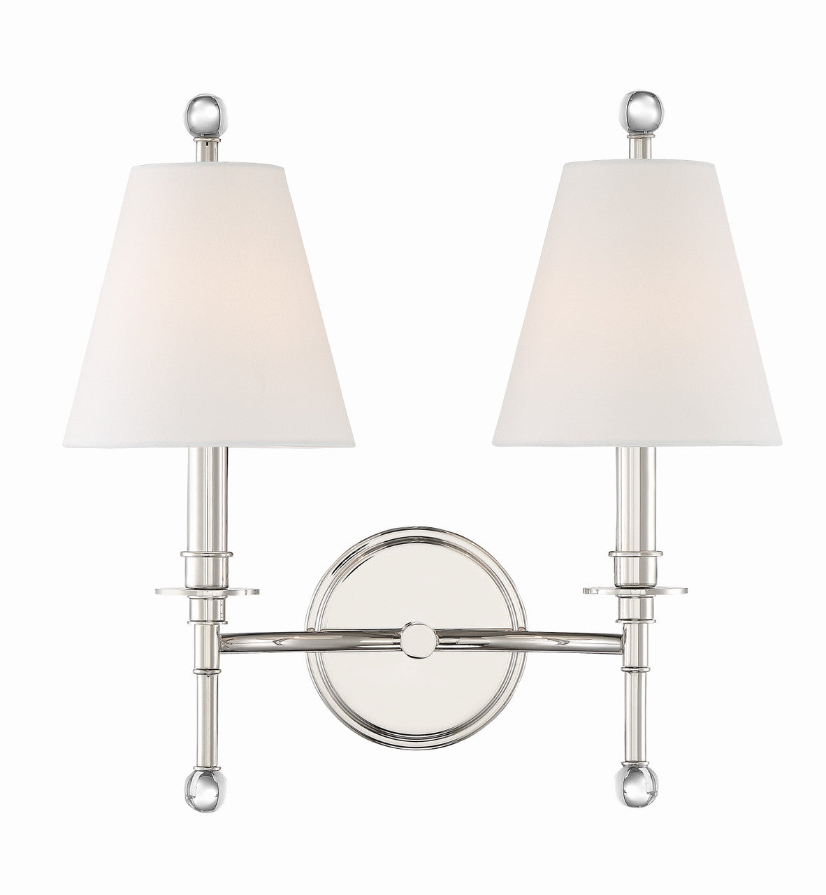 Crystorama Riverdale 2 Light Polished Nickel Wall Mount RIV-383-PN