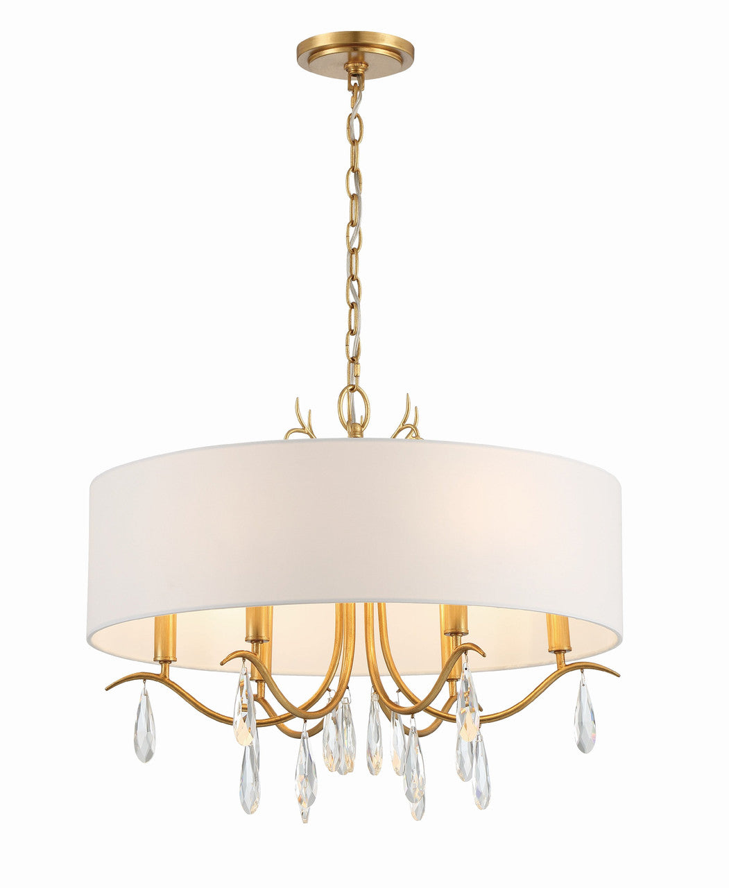 Crystorama Rollins 6 Light Antique Gold Chandelier ROL-18806-GA