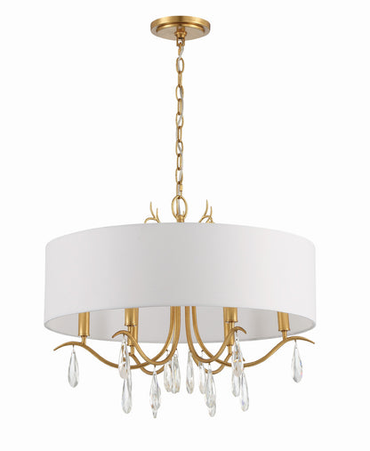 Crystorama Rollins 6 Light Antique Gold Chandelier ROL-18806-GA